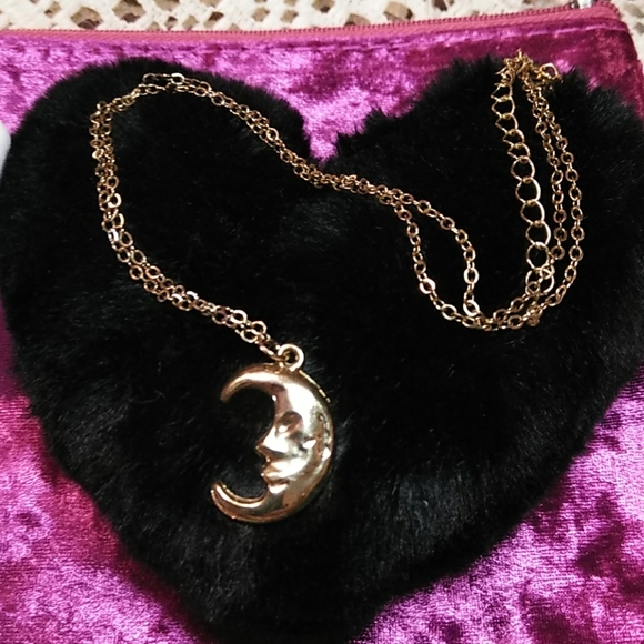 🌛🌌🌜NEW CHIC BOHO CELESTIAL 🌛MOON FACE NECKLACE - Picture 3 of 6